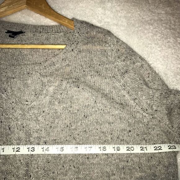 : : TORRID taupe marled keyhole cable knit sweater with thumb holes : : - Picture 10 of 11